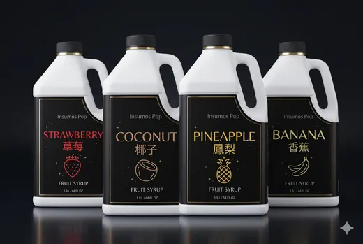 Botellas de sirope de fruta Insumos Pop de 1.9 litros en varios sabores